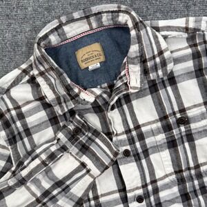 ROEBUCK CO. Men Large Plaid Flannel L/S Button Up Shirt Heritage Supply Company